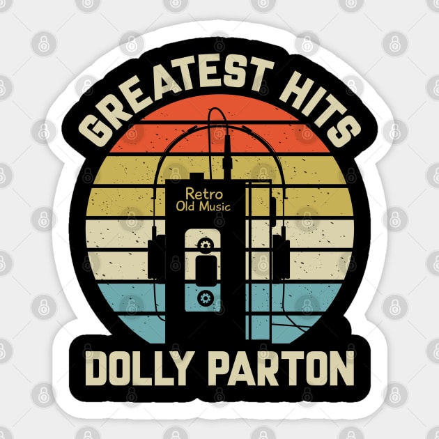 Greatest Hits Dolly Retro Walkman Parton Vintage Art Sticker by Dinosaur Mask Store